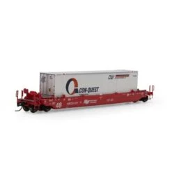 Athearn 3294 N Scale Husky Stack Well Car NWCX With Conquest 48' Container
