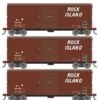 Athearn 67741 HO Scale RTR 40' Modernized Boxcar Rock Island RI 3 Pack