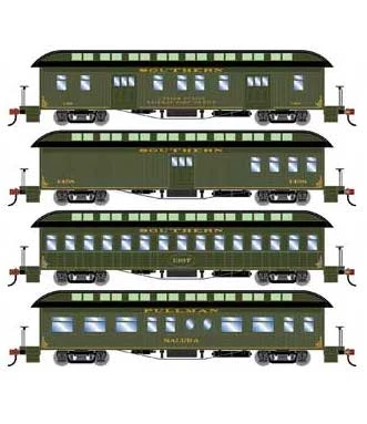 Athearn 84859 HO Scale Overland Passenger Car 4 Pack Southern Railway