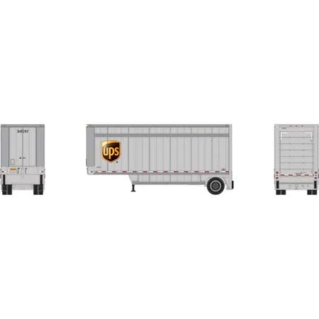 Athearn 90212 HO Scale 28' Drop Sill Parcel Trailer UPS Shield 348292 - Image 2