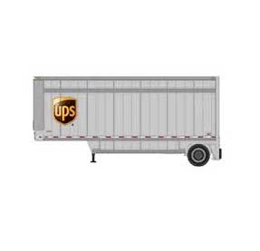 Athearn 90212 HO Scale 28' Drop Sill Parcel Trailer UPS Shield 348292