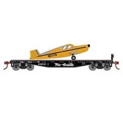 Athearn 96448 HO Scale 40' Flatcar With Plane Rio Grande D&RGW 23030