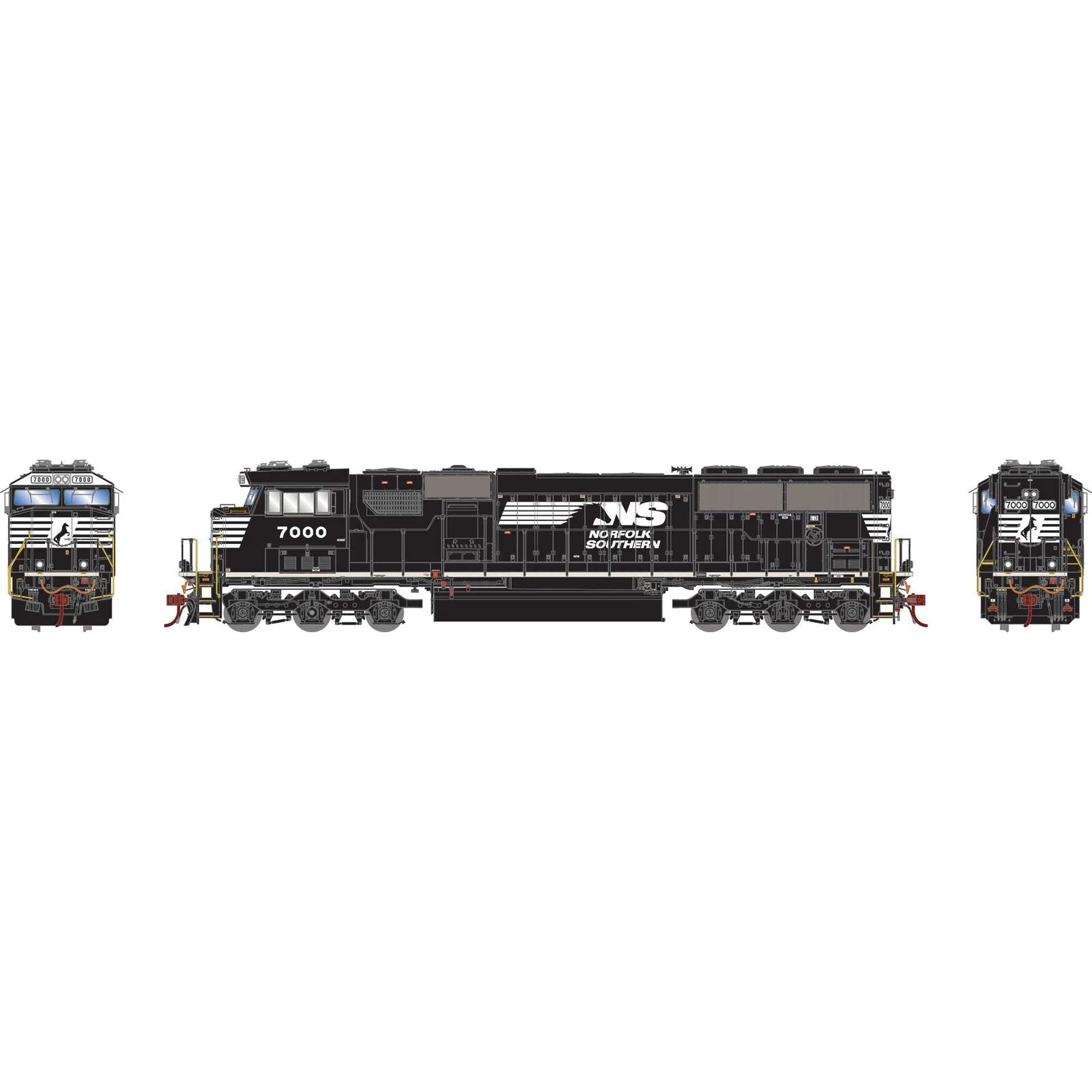 Athearn G65295 HO Scale SD60E Norfolk Southern NS 7000 DCC & Sound - Image 2