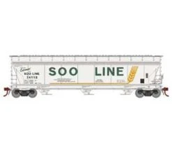 Athearn Genesis G15438 HO Scale ACF 4600 3 Bay Covered Hopper SOO Line 74112