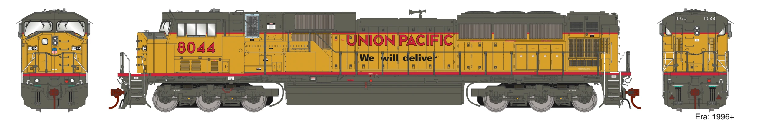 Athearn Genesis G27379 HO Scale EMD SD90MAC Union Pacific UP 8044 DCC Sound - Image 2