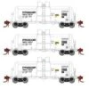 Athearn Genesis GN15324 N Scale 13,000 Gallon Acid Tank Car Procor "White" PROX 3 Pack