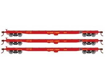 Athearn HO Scale 98083 60' Flatcar Delaware & Hudson D&H 3 Pack