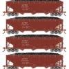 Athearn RTR 33078 HO Scale 40' Offset Coal Hopper W/Load Santa Fe ATSF 4-Pack #1