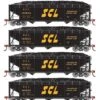 Athearn RTR 33090 HO Scale 40' Offset Coal Hopper W/Load Seaboard Coast Line SCL 4-Pack #1