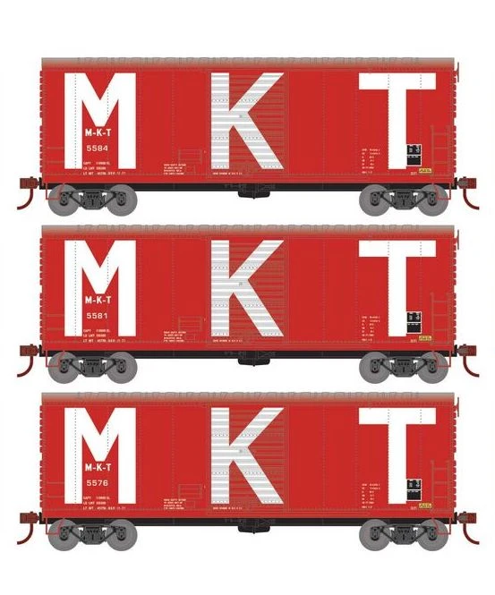 Athearn RTR 69450 HO Scale 40' Modernized Boxcar Missouri Kansas Texas MKT 3 Pack