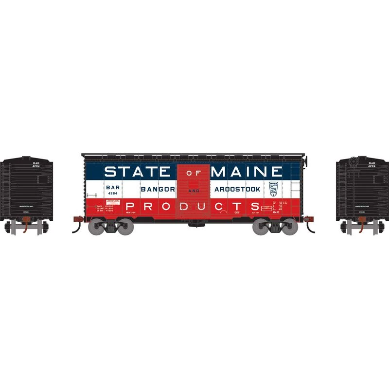 Athearn RTR 75336 HO Scale 40' Single Door Boxcar Bangor & Aroostook BAR 4284 - Image 2
