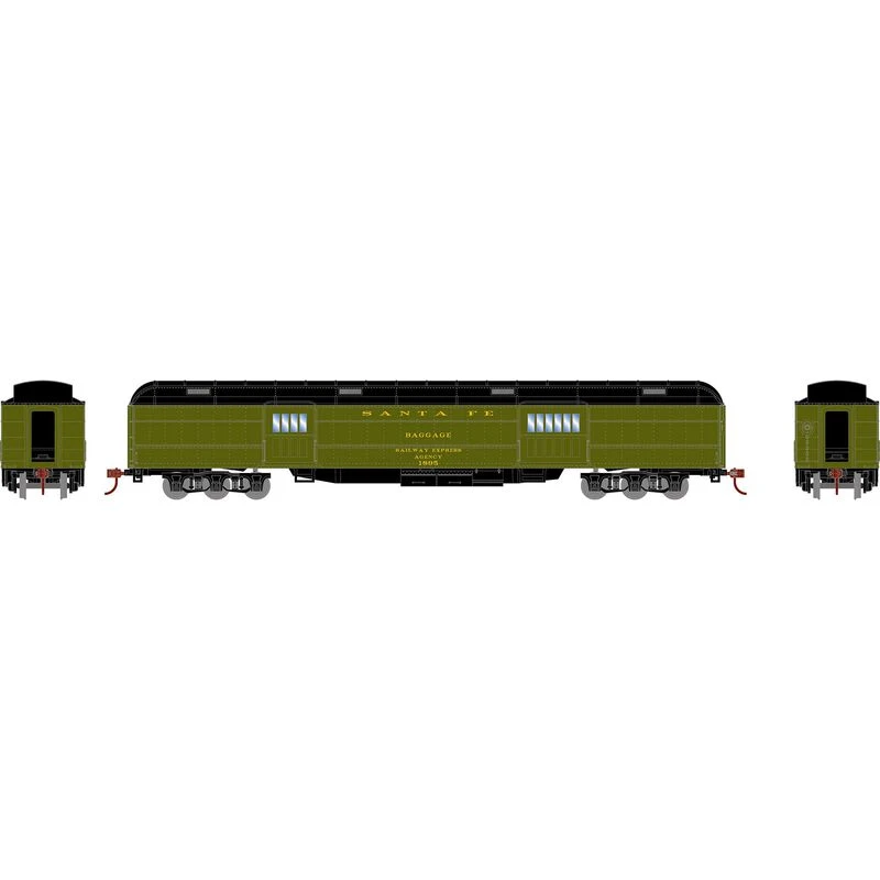 Athearn RTR 88214 HO Scale Heavyweight Baggage Passenger Car Santa Fe ATSF 1895 - Image 2