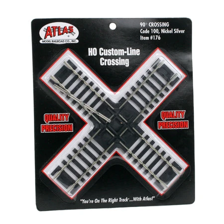 Atlas 176 HO Scale Code 100 Track 90 Degree Custom-Line Crossing