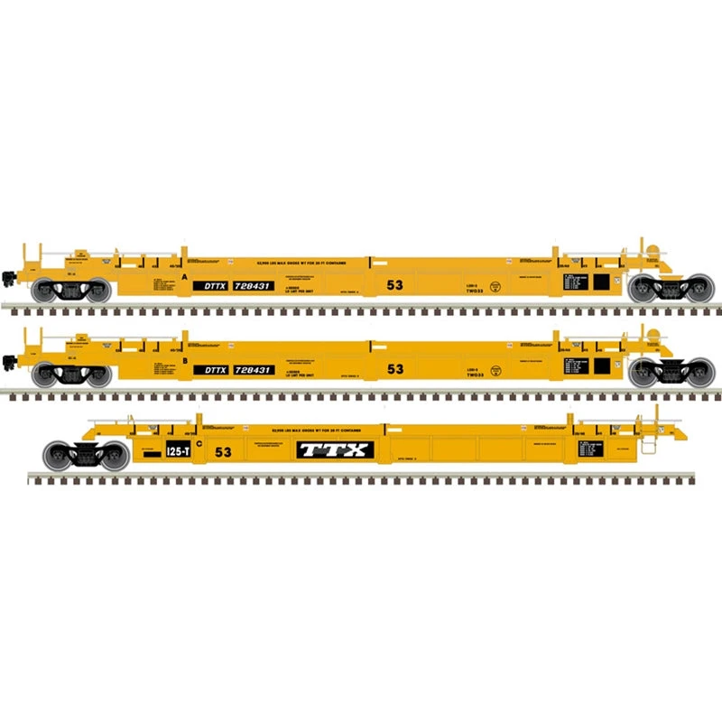 Atlas 20006619 HO Scale Thrall 53' 3-Unit Articulated Well Car "Speed Logo" DTTX 728527