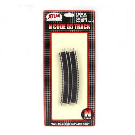 Atlas 2010 N Scale Code 55 10" Radius Curve 6 Pack