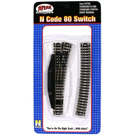 Atlas 2703 N Scale Code 80 Manual Right Hand Switch - Image 2