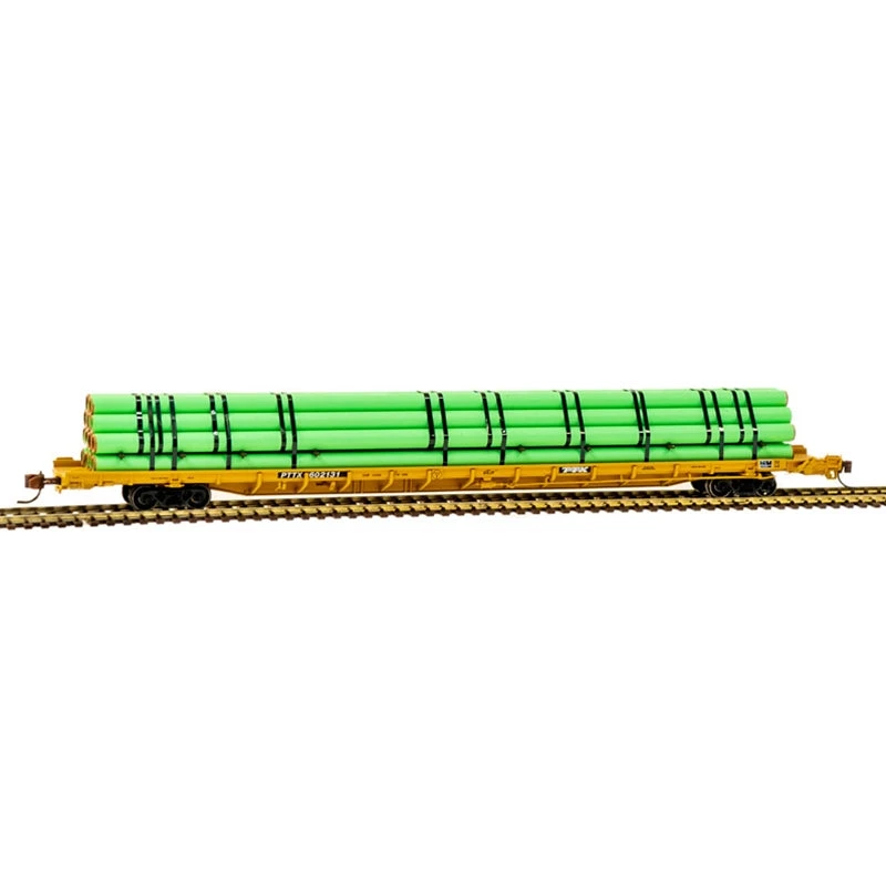 Atlas 50005528 N Scale F89J 89' Flatcar With Pipe Load PTTX 602274