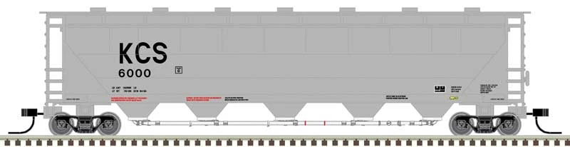 Atlas 50005680 N Scale Trinity PD5000 Covered Hopper Kansas City Southern KCS 6000