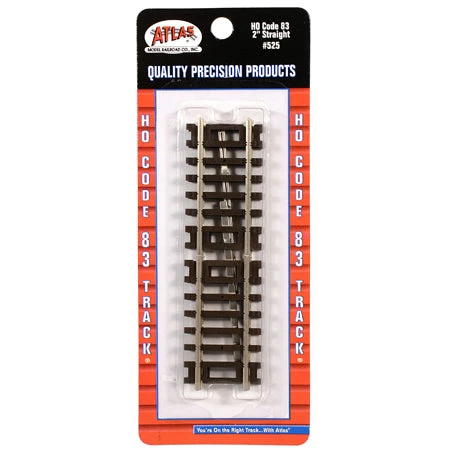 Atlas 525 HO Scale Code 83 2" Straight Track (4-Pack)