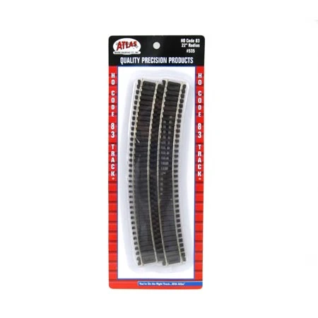 Atlas 535 HO Scale Code 83 22" Radius Curve Track (6-Pack)
