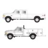 Atlas 60000148 N Scale Ford F-250 And F-350 Pickup Truck Set - Undecorated