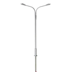 Atlas 70000154 N Scale Silver Double Arm Streetlight With Cool White LED 3 Pack