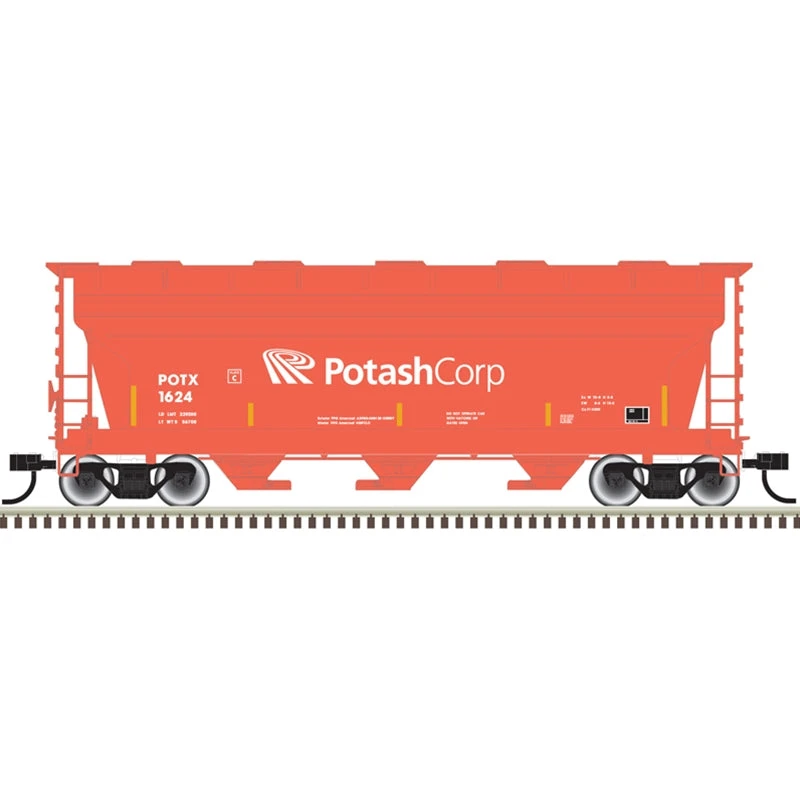 Atlas Trainman 20006513 HO Scale ACF 3560 Covered Hopper Potash Corp POTX 1709