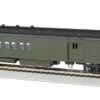 Bachmann 13608 HO Scale 72' Heavyweight Pullman Combine (Lighted) Green Unlettered - NOS