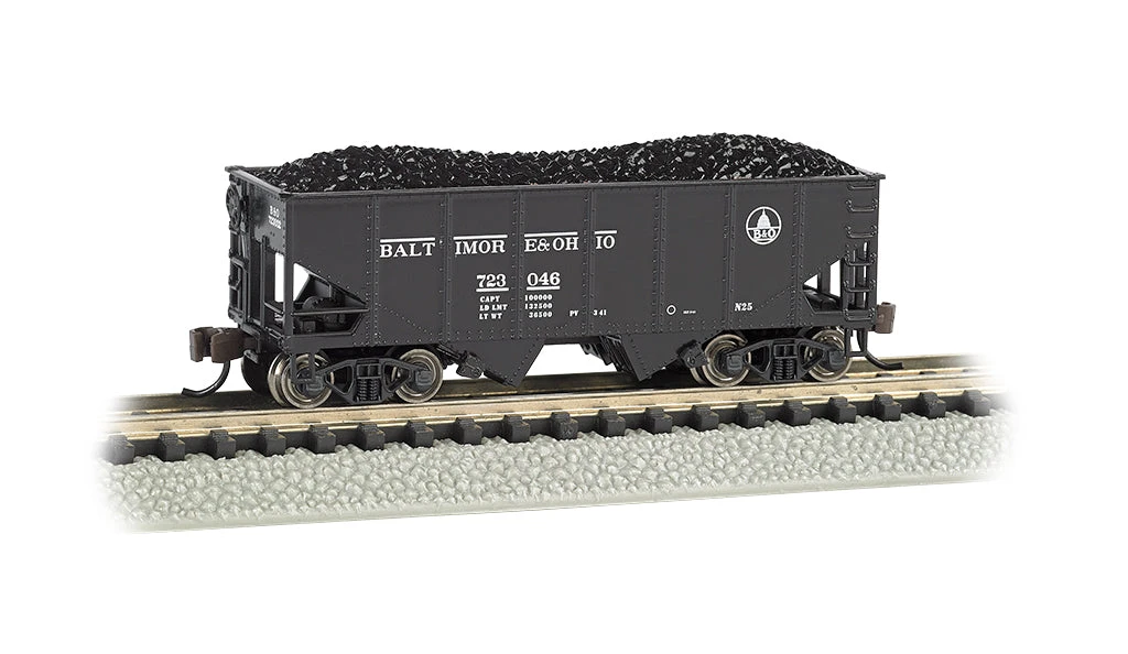 Bachmann 19556 N Scale 55 Ton 2 Bay Hopper Baltimore & Ohio B&O #723046