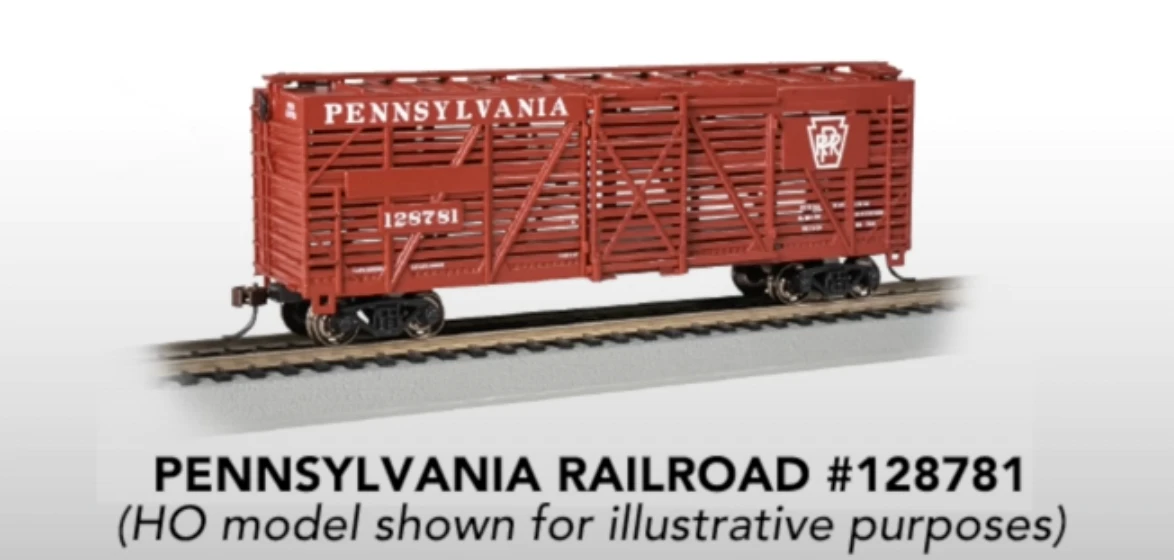Bachmann 71566 N Scale 40' Stock Car Pennsylvania PRR 128781