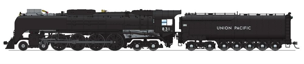 BLI 7364 HO Scale FEF-2 4-8-4 Steam Loco Union Pacific "Black And Graphite" UP 831 Paragon4 Smoke