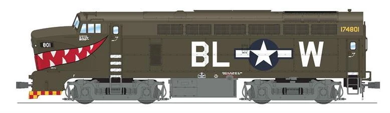 BLI 8291 HO Scale Baldwin RF-16 Sharknose Diesel US Air Force USAF 801 - Stealth