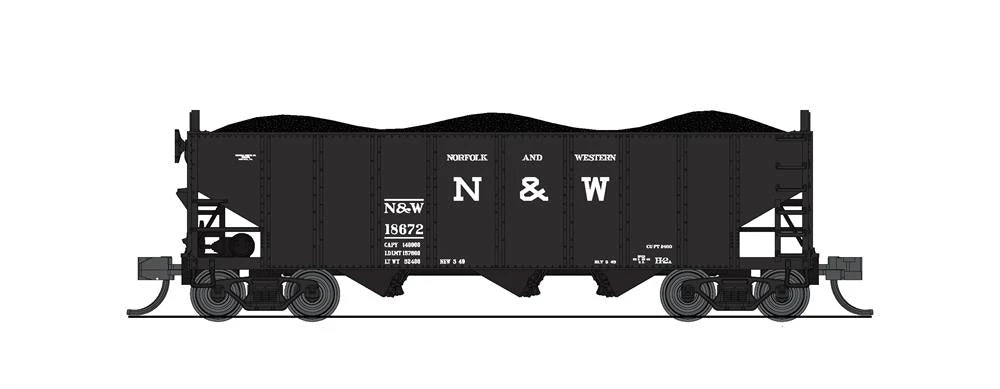BLI (Broadway Limited Imports) 7140 N Scale H2a 3 Bay Hopper Norfolk & Western N&W 2 Pack A