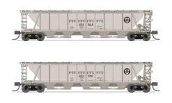 Broadway Limited Imports 7255 N Scale H32 Covered Hopper Pennsylvania 2 Pack