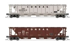 BLI (Broadway Limited Imports) 7256 N Scale H32 Covered Hopper Conrail CR 2 Pack