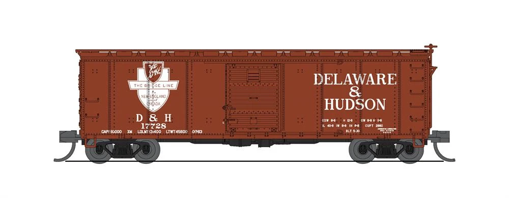 BLI (Broadway Limited Imports) 7277 N Scale 40' USRA Boxcar Delaware & Hudson D&H 2 Pack