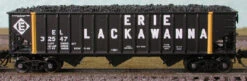 Bluford Shops N Scale 14332 14 Panel Ribside Hopper With Load 2-Pack Erie Lackawanna (Yellow Stripe)