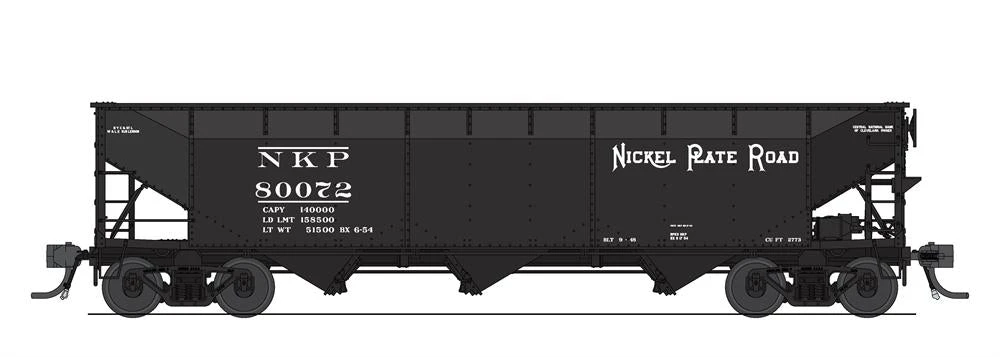 Broadway Limited Imports 7375 HO Scale AAR 70 Ton Tripple Hopper Nickel Plate Road NKP 4 Pack