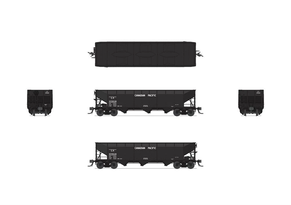 Broadway Limited Imports 8109 HO Scale 70 Ton Triple Hopper Canadian Pacific CP 4 Pack - Image 2