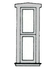 Campbell 906 HO Scale White Plastic Windows Tall & Narrow Double Hung 2 Pane (4 Pack)