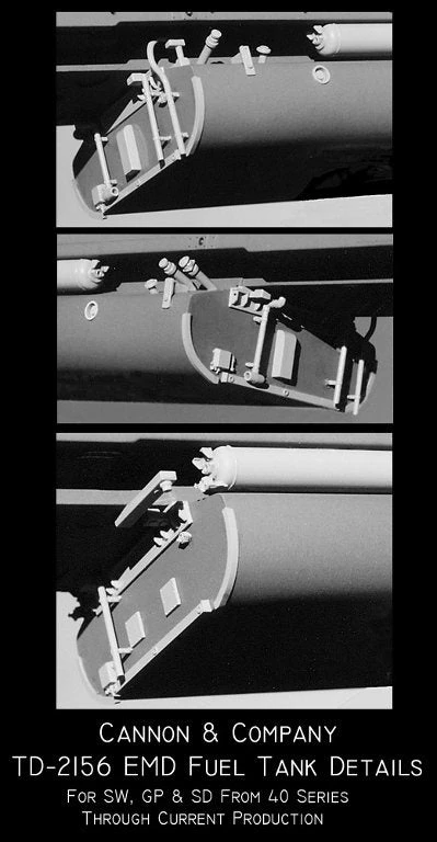 Cannon & Company TD-2156 HO Scale Fuel Tank Detail Set For EMD GP SD & SW