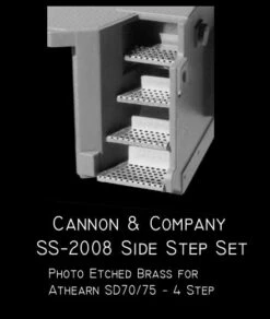 Cannon & Company 2008 HO Scale Photo-Etched Brass Engine Step Set For Athearn SD70/75 With 4 Steps