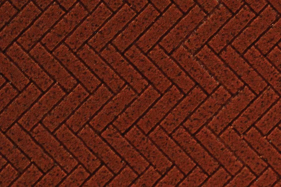 Chooch 8665 HO S Or O Flexible Dark Red Large Brick Pavers Sheet Herringbone Pattern 2 Pack