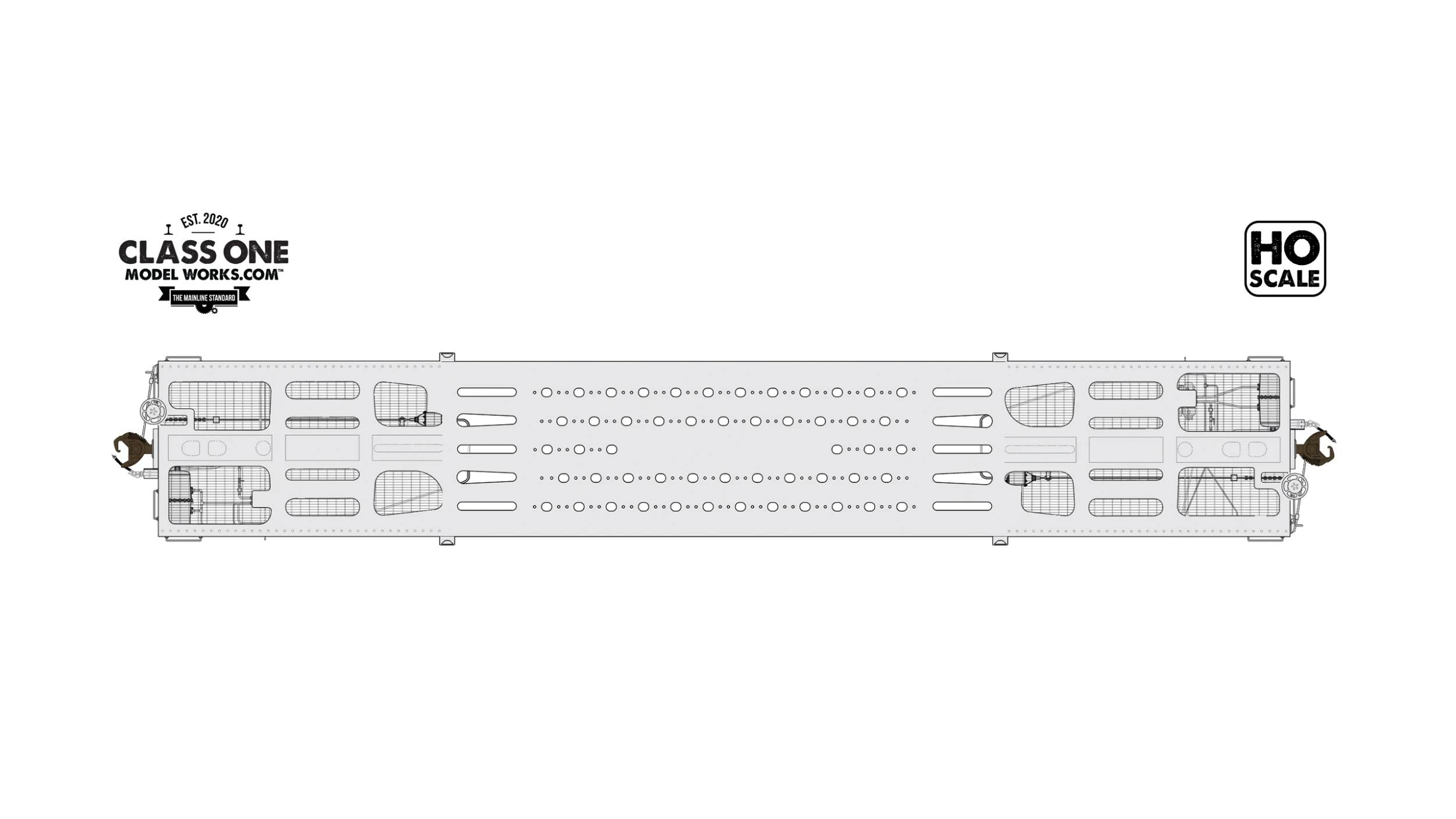 Class One Model Works FC00216 HO Scale GSC Heavy Duty Flatcar "Grate Deck" SOO Line 54001 - Image 2