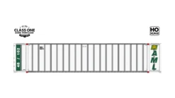 Class One Model Works HO Scale Hyundai 48' Container Alaska Marine Lines AMLU 480119/480098 2-Pack