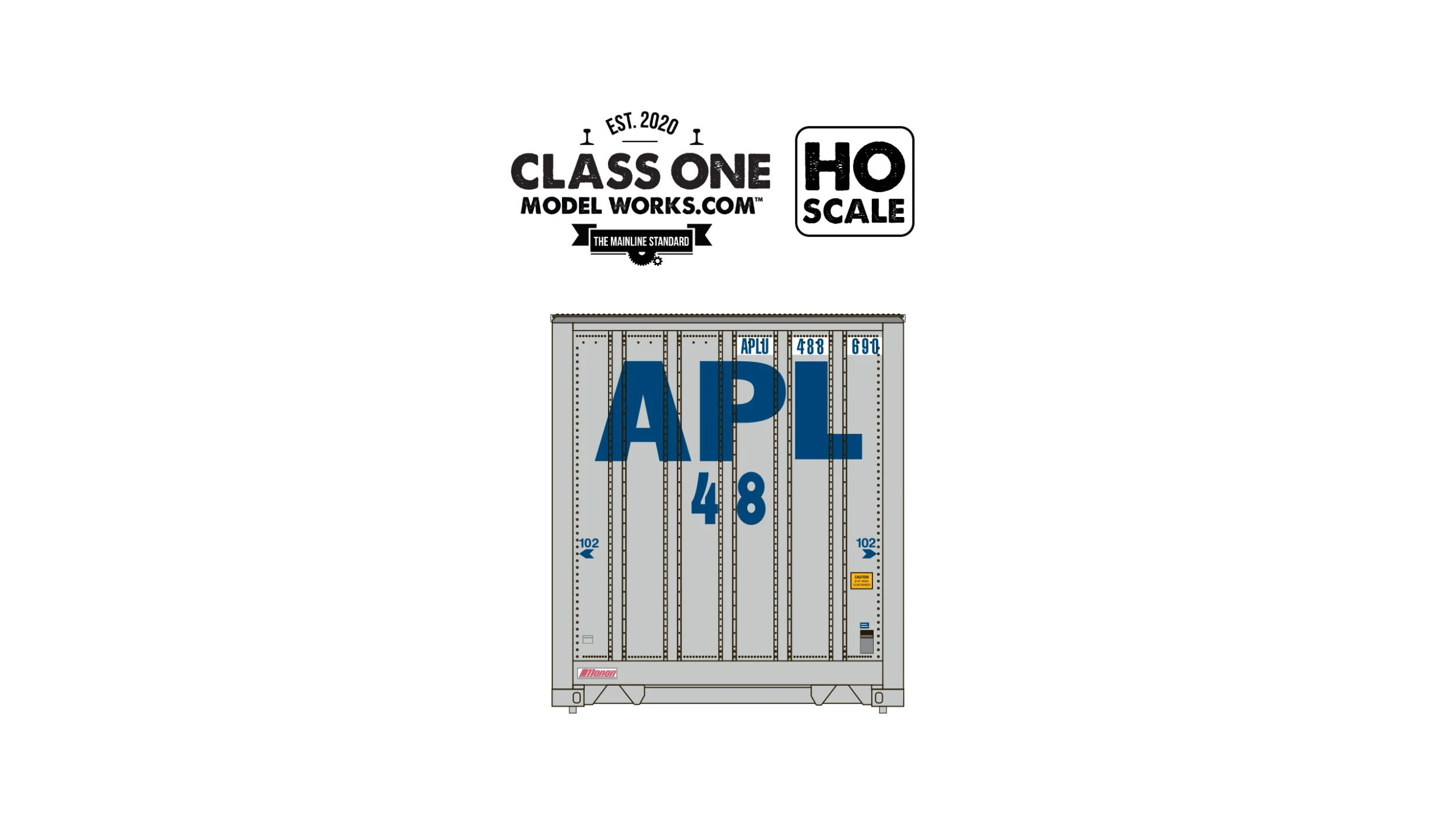 Class One Model Works HO Scale Monon 48' Container American President Lines APLU 488231/488690 2Pack - Image 2
