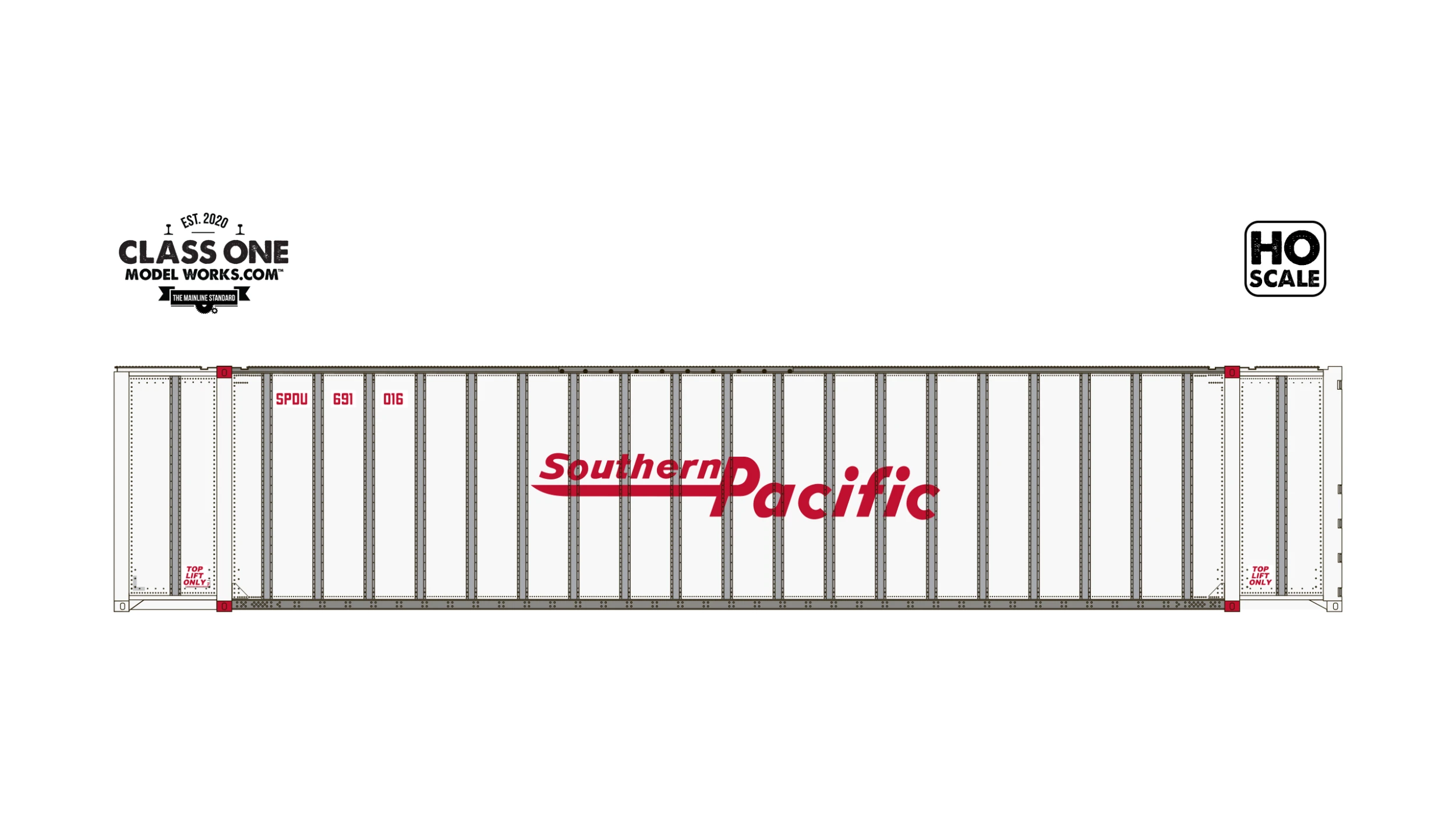 Class One Model Works HO Scale Monon 48' Container Southern Pacific SPDU 691196 / 691255 2-Pack #2