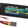 Common Sense RC (2S5200-50X) Lectron Pro 2S 7.4V 5200mAh 50C Lipo Battery With XT60 And Adapters
