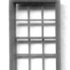 Grandt Line 5031 HO Scale 12 Pane 36x64" Double Hung Window (8 Pieces)