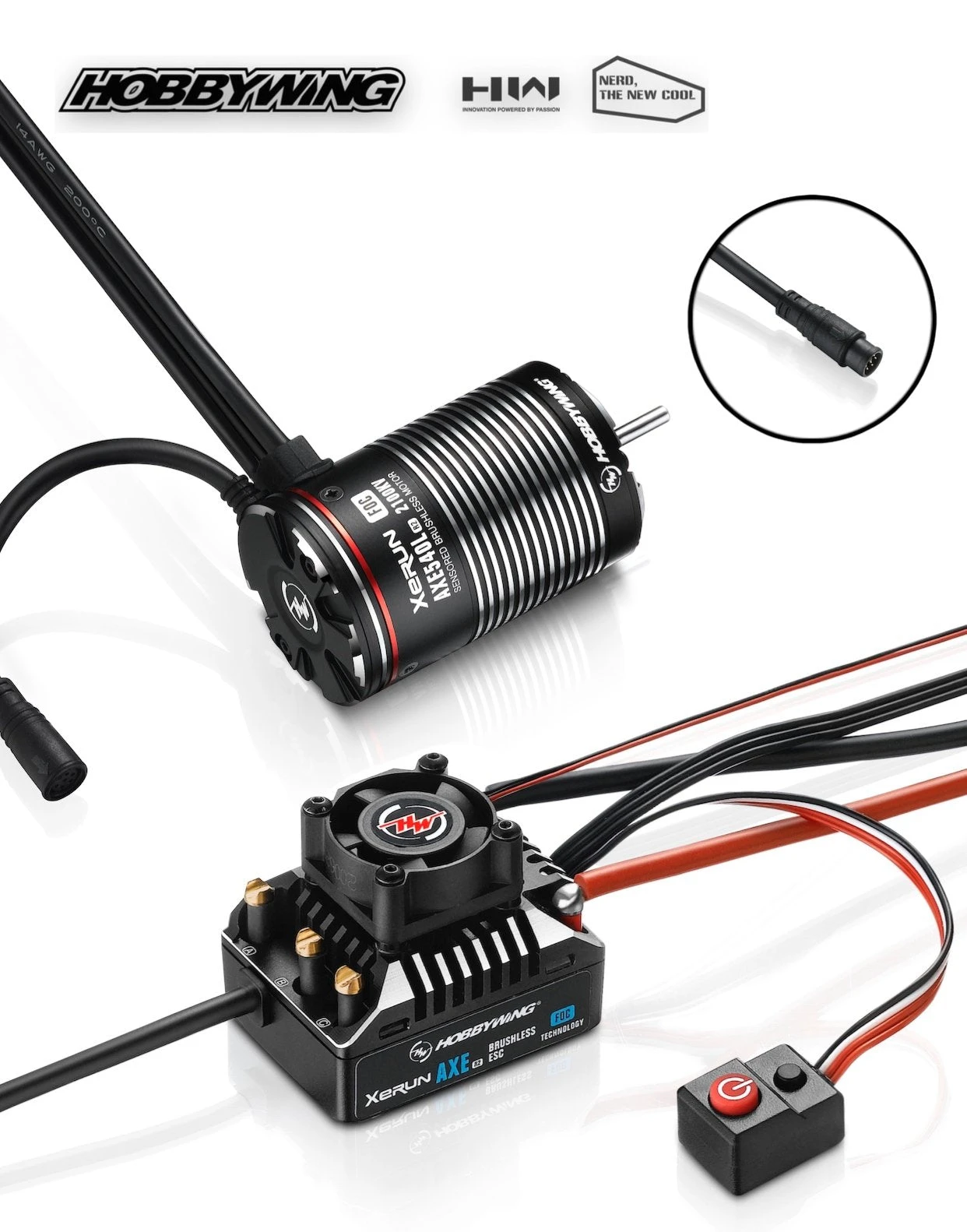 HOBBYWING 38020313 AXE 540L R2 XeRun ESC FOC System Combo For Crawlers With 2800KV Motor